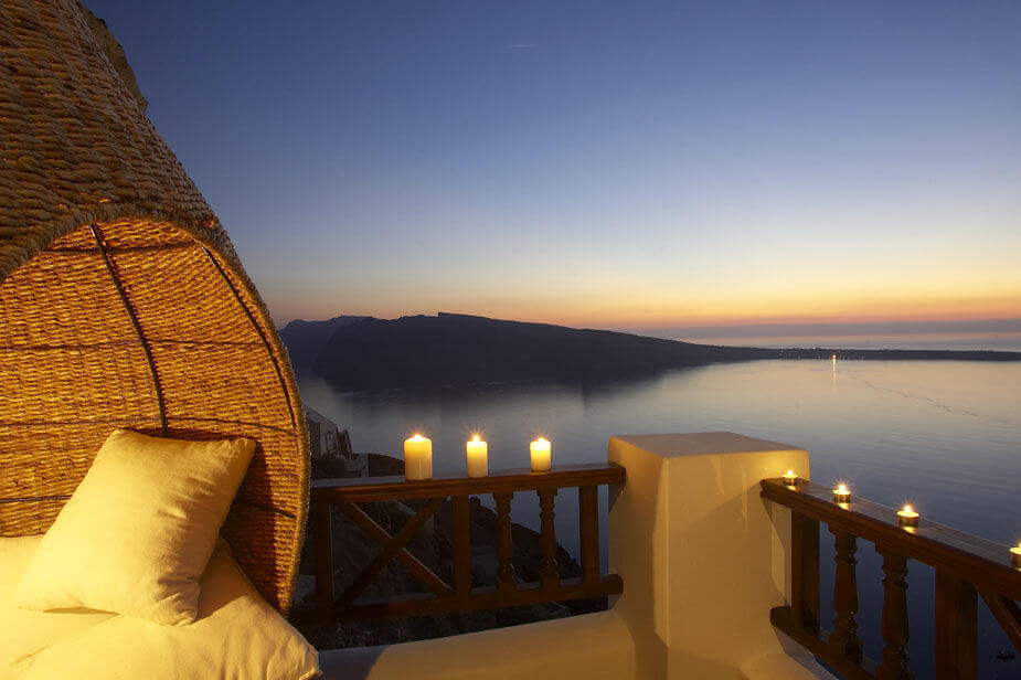 Private balcony in Santorini