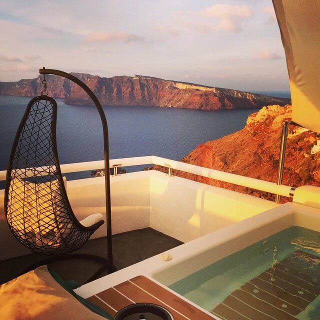 Santorini balcony view