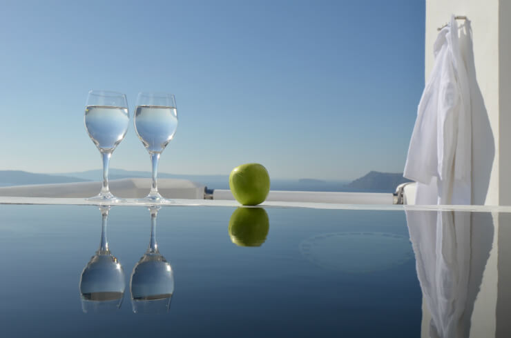 Santorini pool glasses